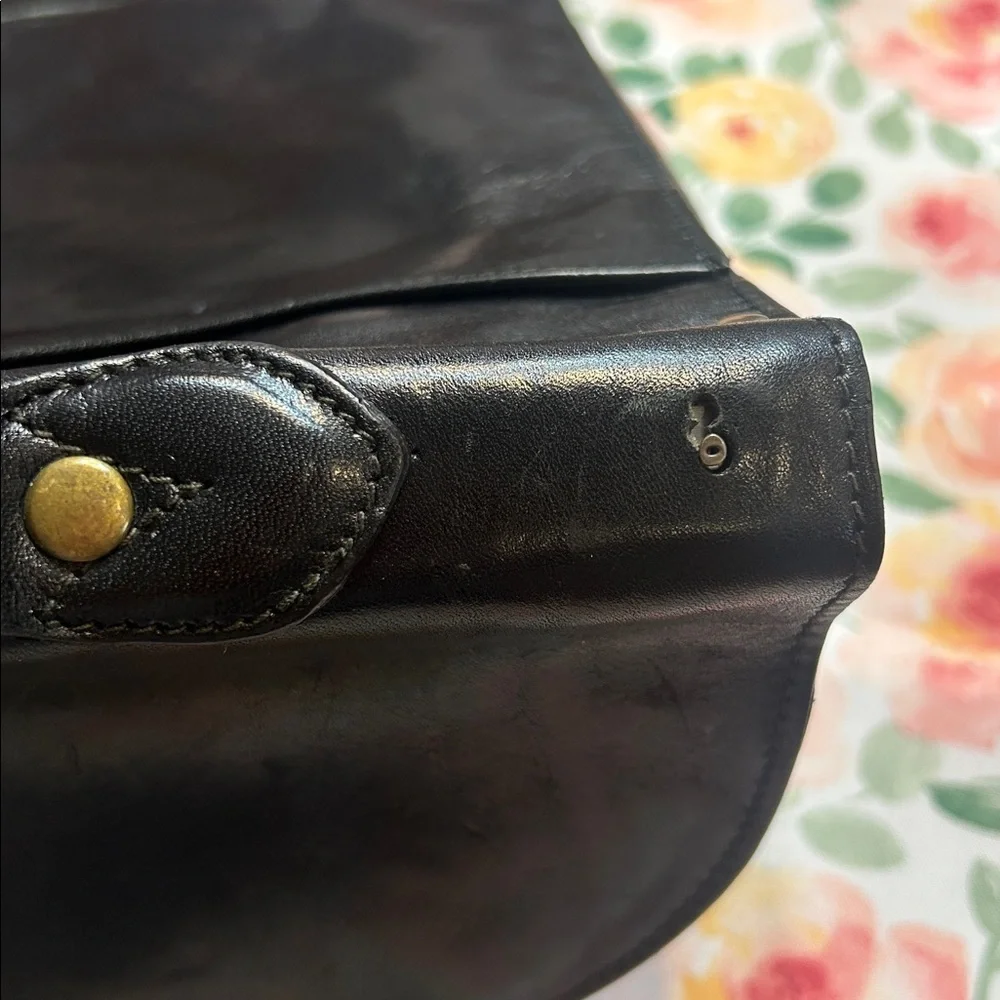 FELLINI Firenze’ Black Leather Briefcase Laptop Bag **DAMAGED**